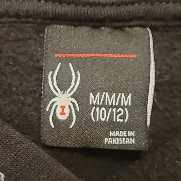 Boys Medium Spyder hoodie sweater black with white spiders LOT J - Picture 7 of 7